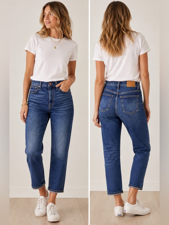 Madewell Denim - Madewell Slim Demi-Boot Jeans Size 25 Dark Wash High Rise Crop